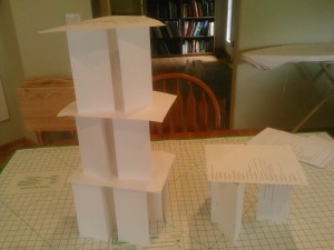 how to make a tall free standing paper tower